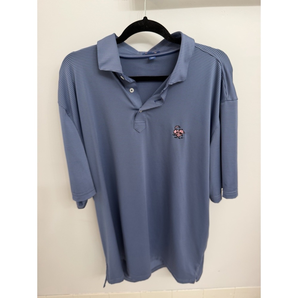 Stitch Golf Polo Shirt XXL Blue Striped Performance Short Sleeve